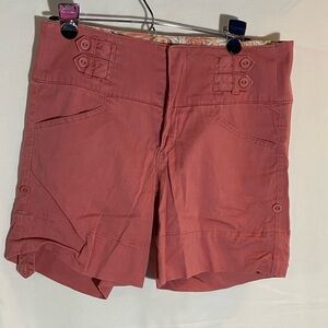 one 5 one Pink Roll Up Shorts Casual Cotton Blend
